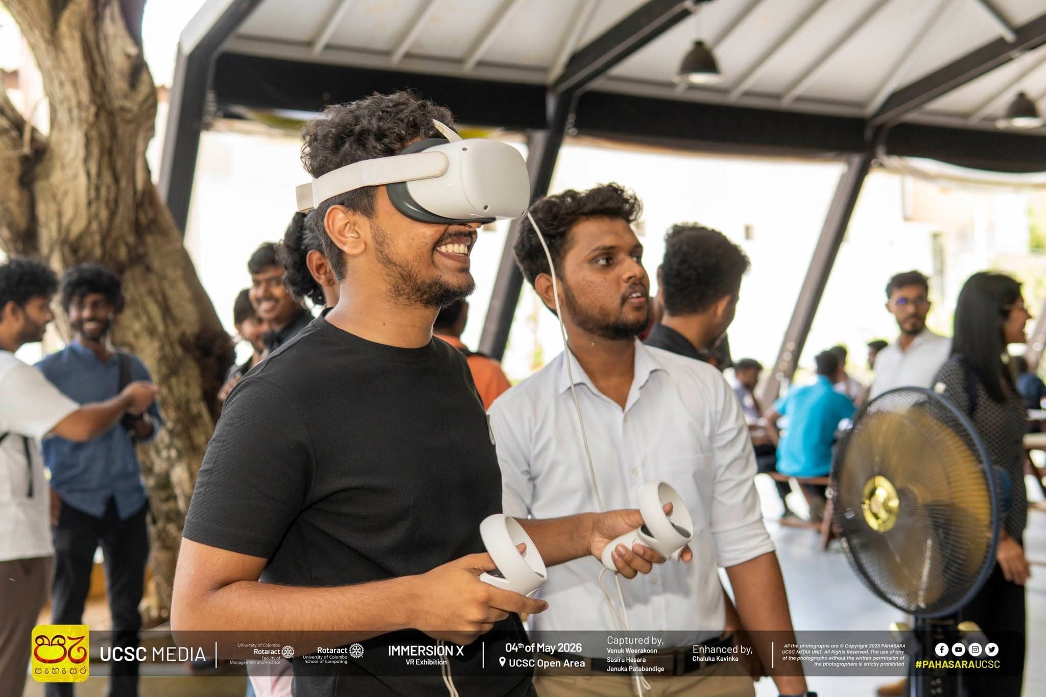 Visitor experiencing a VR project at the Immersion X exhibition